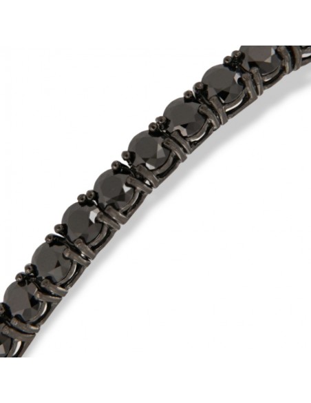 Bracciale Argento Brunito Tennis Zirconi Neri 3/21 [237a2d3f]