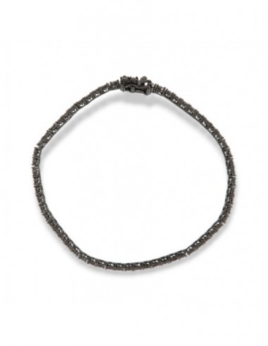 Bracciale Argento Brunito Tennis Zirconi Neri 3/21 [262a6a21]