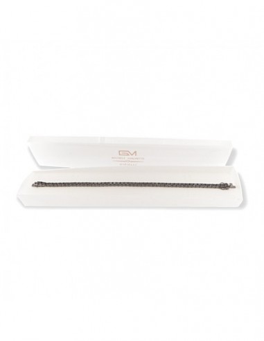Bracciale Argento Brunito Tennis Zirconi Neri 4MM [f38e39f2]