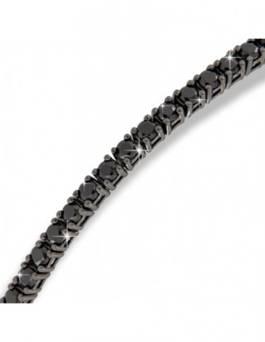 Bracciale Argento Brunito Tennis Zirconi Neri 2MM [c66f67e9]