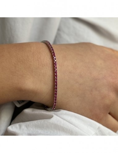 Bracciale Argento Tennis Zirconi Viola 2MM 18CM [21afd553]