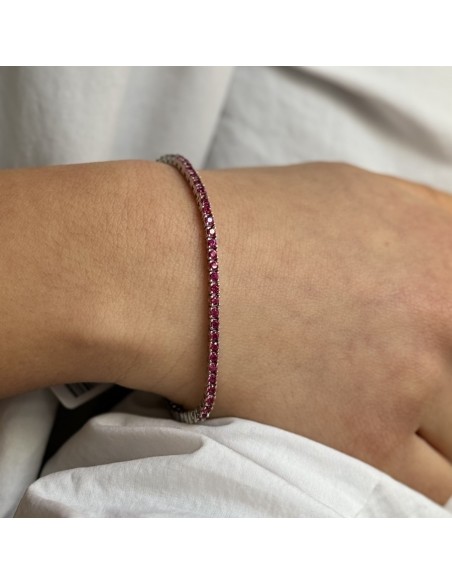 Bracciale Argento Tennis Zirconi Viola 2MM 18CM [21afd553]