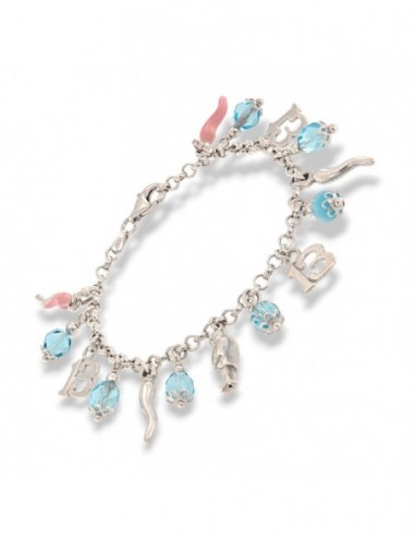 Bracciale Argento Rodiato Pendenti Portafortuna [c25fd36b]