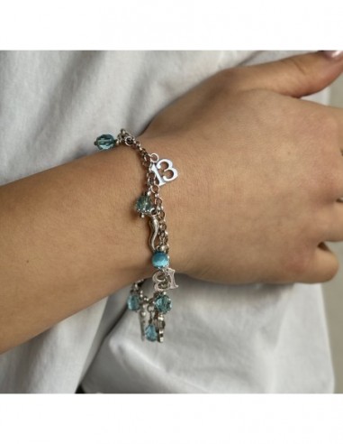 Bracciale Argento Rodiato Pendenti Portafortuna [d02c3414]