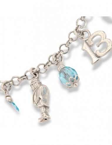 Bracciale Argento Rodiato Pendenti Portafortuna [6731f510]