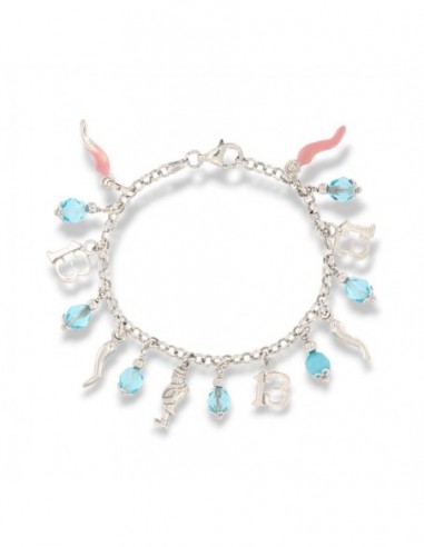 Bracciale Argento Rodiato Pendenti Portafortuna [6261b20e]