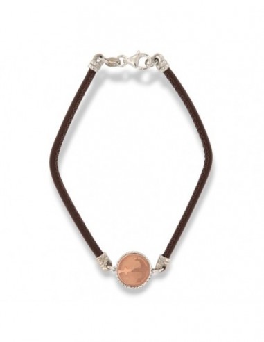 Bracciale Argento Rodiato Laccio In Ecopelle Ancora Centrale [571bf2af]