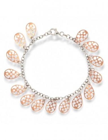 Bracciale Argento Rodiato Gocce Argento Rosato [609f8725]