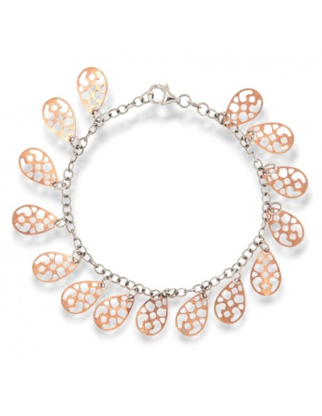 Bracciale Argento Rodiato Gocce Argento Rosato [609f8725]