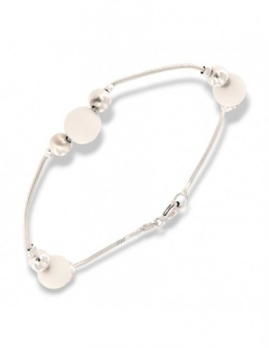 Bracciale Argento Rodiato Perle Bianche Grige [cdc121cb]
