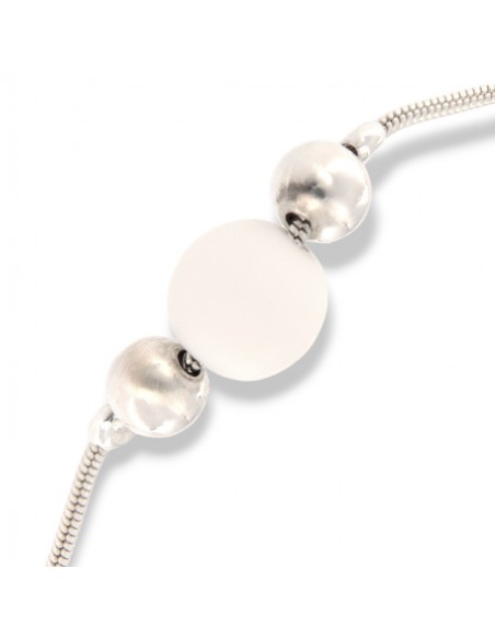 Bracciale Argento Rodiato Perle Bianche Grige [be19efac]