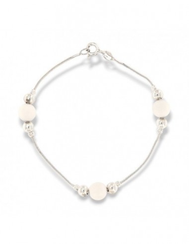 Bracciale Argento Rodiato Perle Bianche Grige [bb49a8b2]