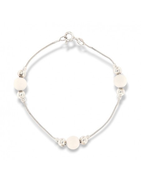 Bracciale Argento Rodiato Perle Bianche Grige [bb49a8b2]