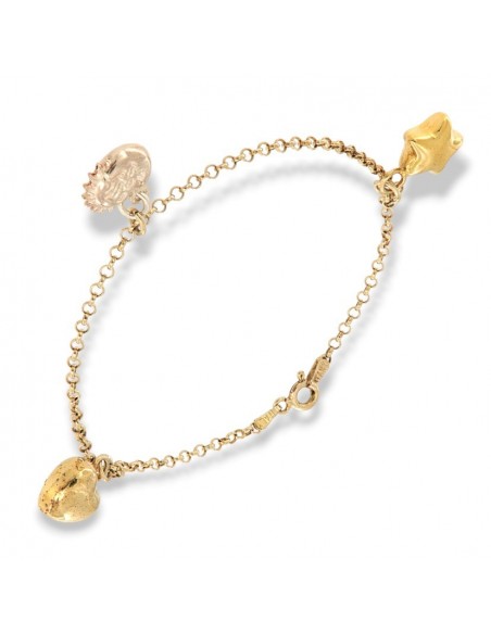 Bracciale Argento Ciondolo Cuore, Sole, Luna [7adce0cf]