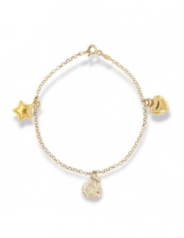 Bracciale Argento Ciondolo Cuore, Sole, Luna [3ce570b3]