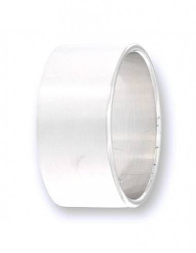 Anello Argento Rodiato Fascia Larga Liscia 10MM [a8b486d3]