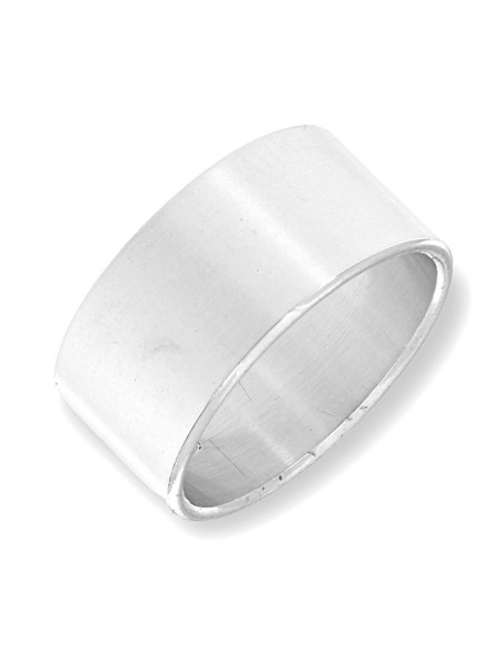 Anello Argento Rodiato Fascia Larga Liscia 10MM [7192c5de]