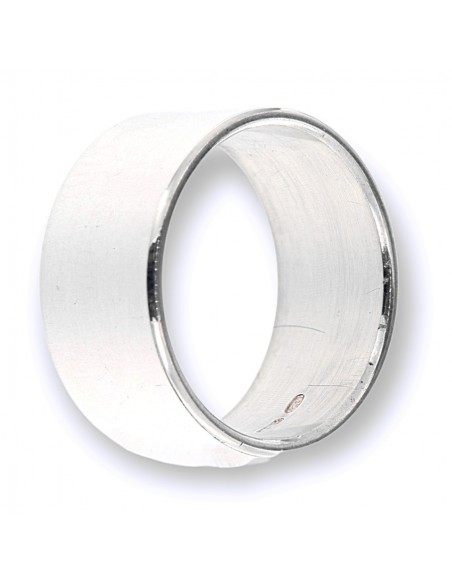 Anello Argento Rodiato Fascia Larga Liscia 10MM [c68f04da]