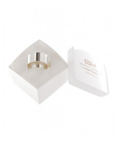 Anello Argento Rodiato Fascia Larga Liscia 10MM [ade4c1cd]