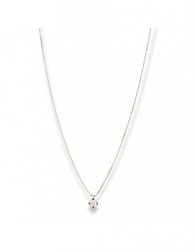 Collana Oro Bianco Punto Luce Diamante 0,20 [a3239c36]