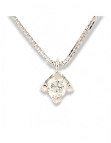 Collana Oro Bianco Punto Luce Diamante 0,20 [d5a83f2c]