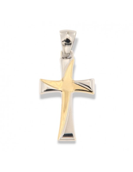 Ciondolo Oro Giallo E Oro Bianco Croce [712beea0]