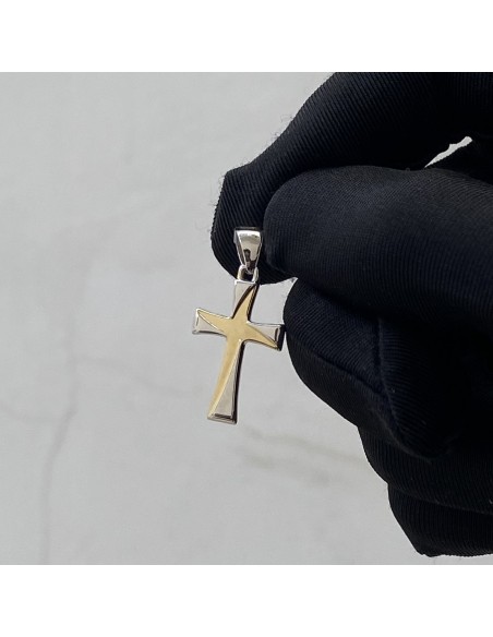 Ciondolo Oro Giallo E Oro Bianco Croce [c66f11be]