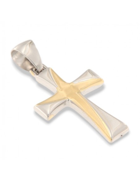 Ciondolo Oro Giallo E Oro Bianco Croce [7172d0ba]