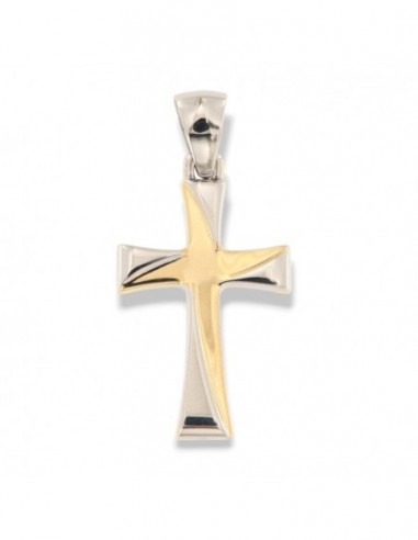 Ciondolo Oro Giallo E Oro Bianco Croce [742297a4]