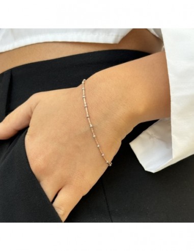 Bracciale Argento Sfere Sfaccettate Rosa e Grige [075d9fab]