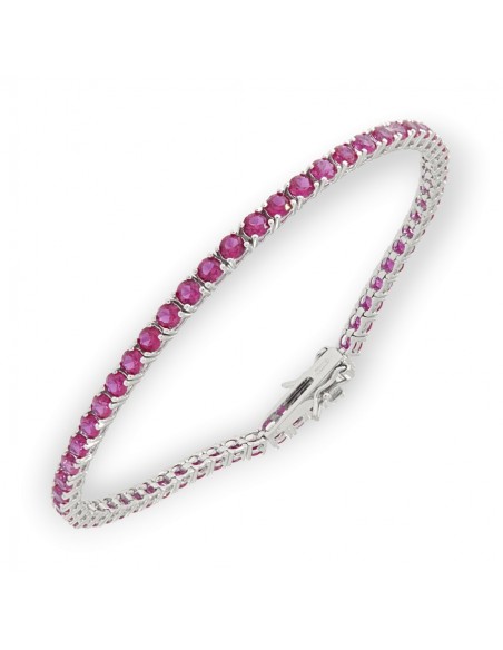Bracciale Argento Rodiato Tennis Zirconi Viola 3MM [08e21d00]