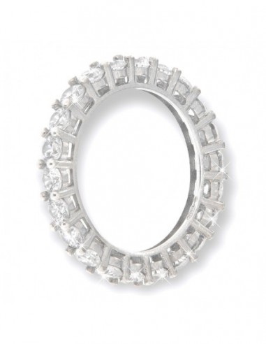 Anello Argento Rodiato Eternity Zirconi Bianchi 3M [6a167afc]