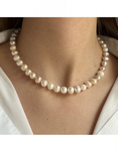 Collana Perle Acqua Dolce Irregolari Chiusura Oro Giallo [d66a73e7]