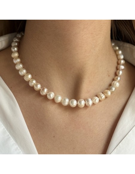 Collana Perle Acqua Dolce Irregolari Chiusura Oro Giallo [d66a73e7]