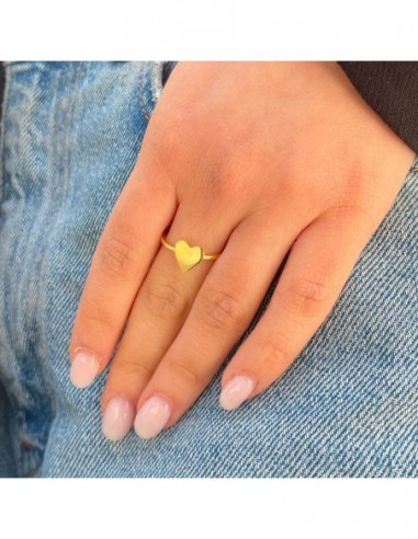 Anello Argento Dorato Cuore Regolabile [fe553c3d]