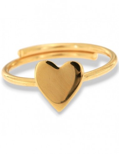 Anello Argento Dorato Cuore Regolabile [2223382e]