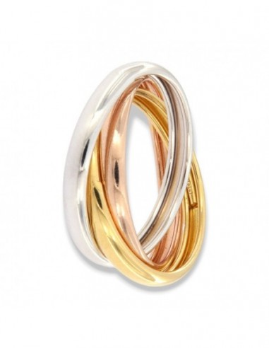 Anello Argento Rodiato Tre Colori Intrecciato [2ab7d353]