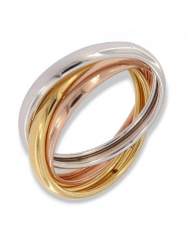 Anello Argento Rodiato Tre Colori Intrecciato [448c515a]