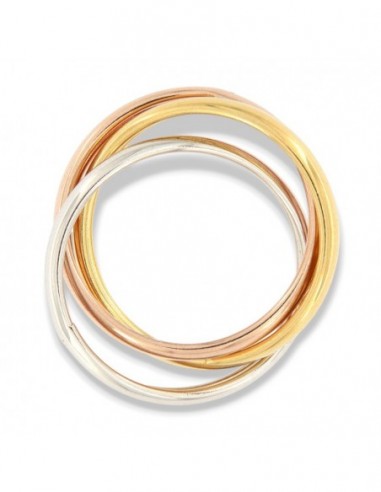 Anello Argento Rodiato Tre Colori Intrecciato [41dc1644]