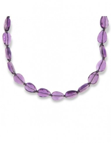 Collana Pietre Idrotermale Viola Chiusura Argento Rodiato [9809b75f]
