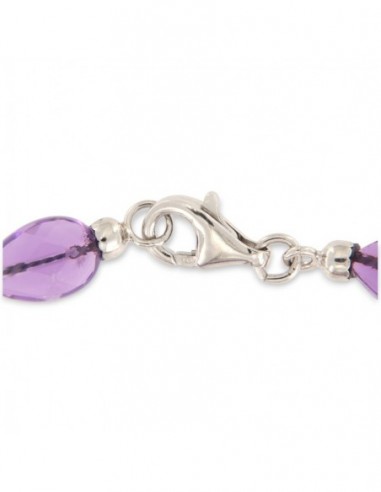 Collana Pietre Idrotermale Viola Chiusura Argento Rodiato [02405e96]