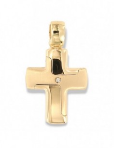 Ciondolo Oro Giallo Croce Diamante Centrale [7edb2782]