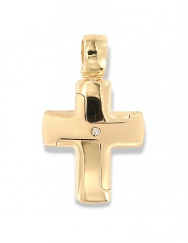 Ciondolo Oro Giallo Croce Diamante Centrale [7edb2782]
