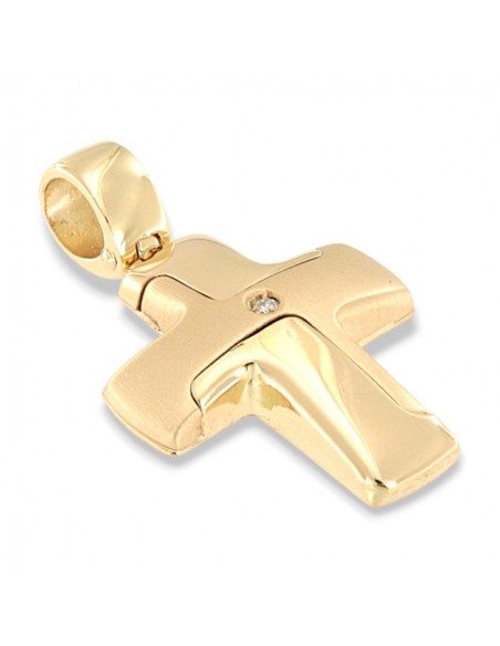 Ciondolo Oro Giallo Croce Diamante Centrale [cebacdb5]