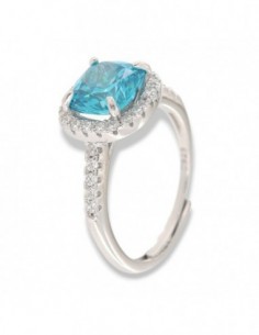 Anello Argento Rodiato Principessa Celeste 8x8MM [ed7f1733]