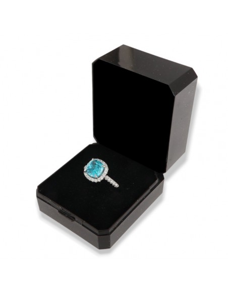 Anello Argento Rodiato Principessa Celeste 8x8MM [4408ceb2]