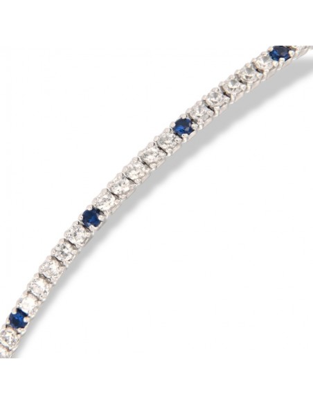 Bracciale Argento Tennis Zirconi Bianchi Blu 1,5MM [5eae27dd]