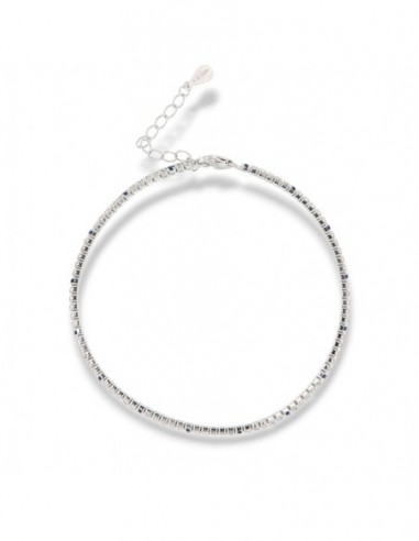 Bracciale Argento Tennis Zirconi Bianchi Blu 1,5MM [5bfe60c3]