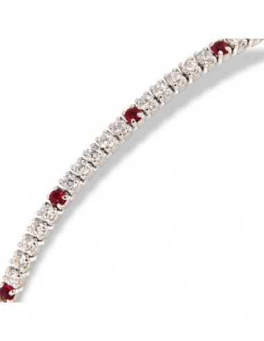Bracciale Argento Tennis Zirconi Bianchi Rossi 1,5MM [d75b4edf]