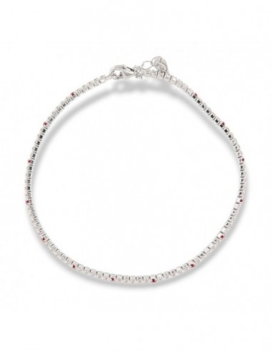 Bracciale Argento Tennis Zirconi Bianchi Rossi 1,5MM [d20b09c1]